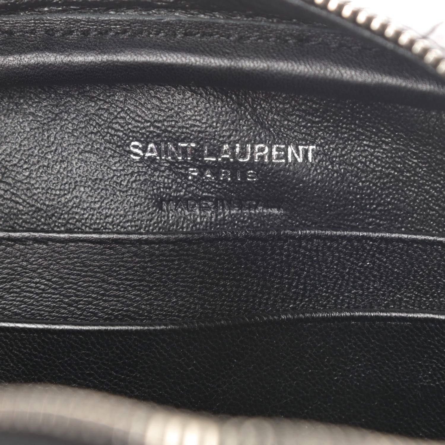 Saint Laurent Calfskin Crocodile Embossed Monogram Blogger Bag Black 6 of 12