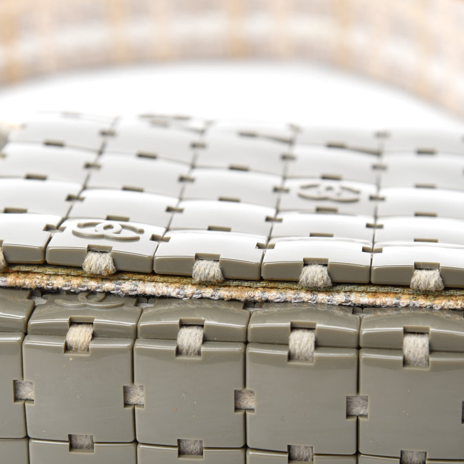 Chanel Tweed Resin Tile Flap Green 9 of 12
