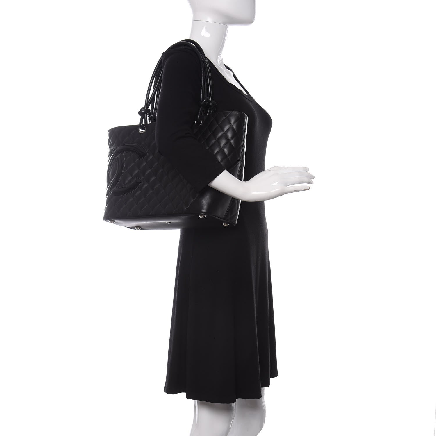 Chanel Calfskin Quilted Large Cambon Tote Black 2 of 10