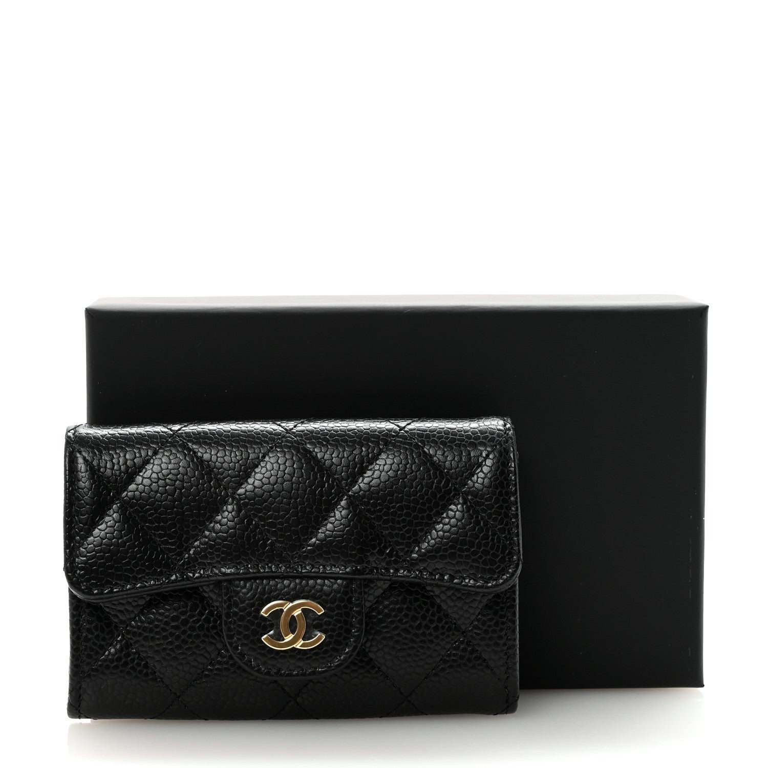 Chanel Caviar Quilted Flap Card Holder Wallet Black 9 of 9