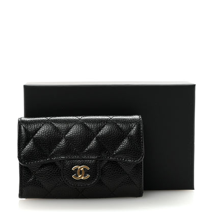 Chanel Caviar Quilted Flap Card Holder Wallet Black 9 of 9