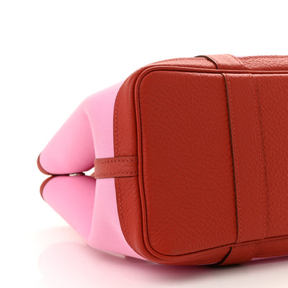 Hermes Toile Militaire Vache Country Garden Party Tote 30 Bubblegum Rouge Duchesse 9 of 10