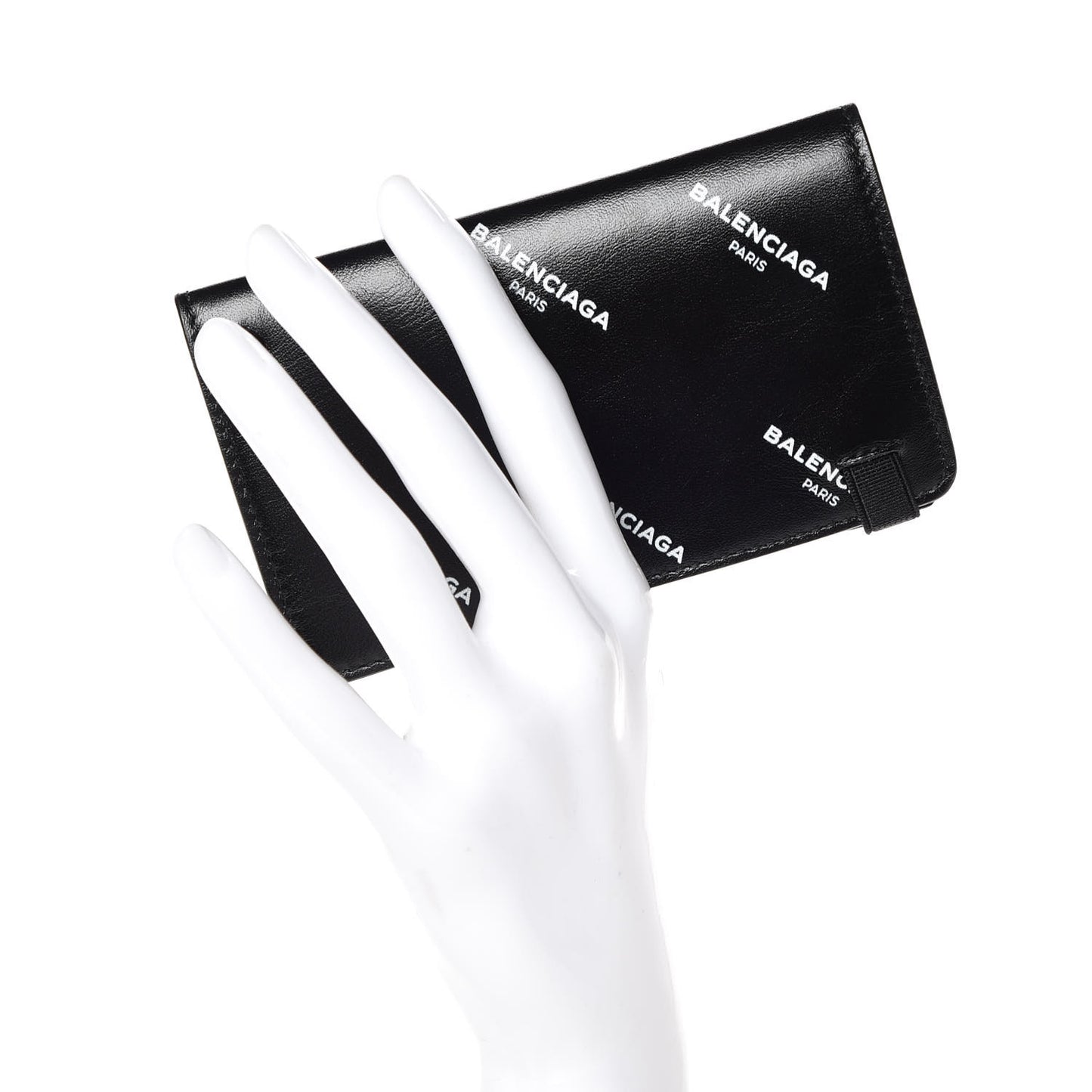 Lambskin Allover Logo Vertical Card Case Black