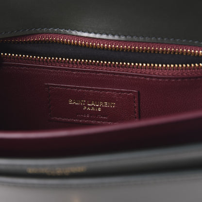 Saint Laurent Smooth Calfskin Monogram Cassandra Clasp Bag Dark Green 8 of 10