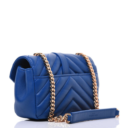 Saint Laurent Sheepskin Matelasse Chevron Monogram Classic Baby Chain Bag Blue Majorelle 3 of 17