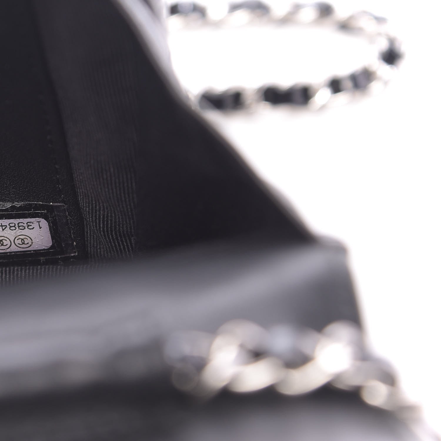 Chanel Patent Quilted Wallet On Chain WOC Black 8 of 12