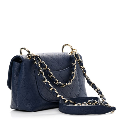 Chanel Caviar Quilted Small City Walk Flap Navy Blue 3 of 11