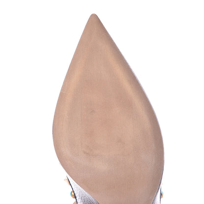 Valentino Garavani Pebbled Calfskin Rockstud Rolling 100mm Pumps 39 Rubin 11 of 13