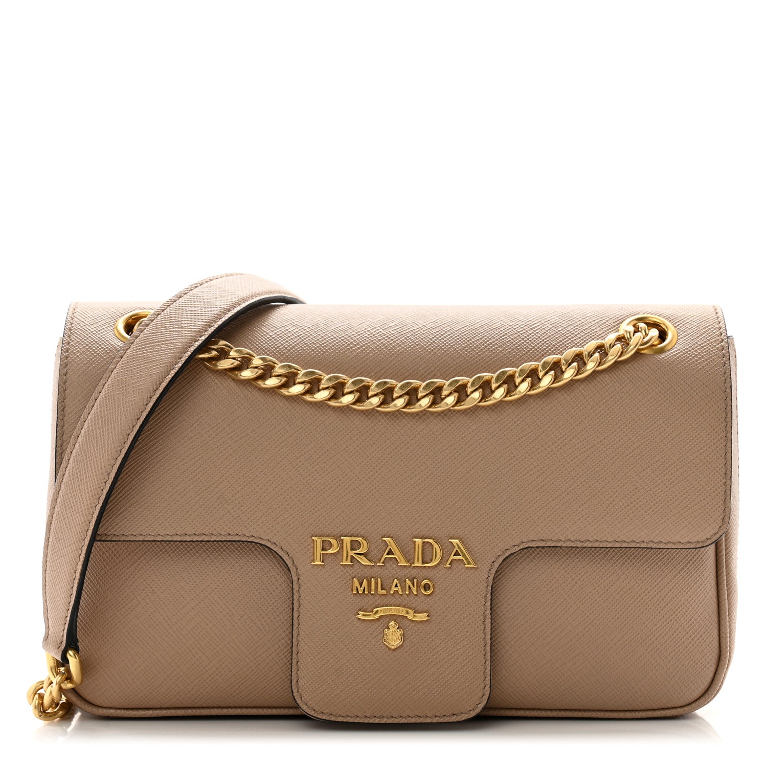Prada Saffiano Flap Shoulder Bag Cammeo 1 of 13
