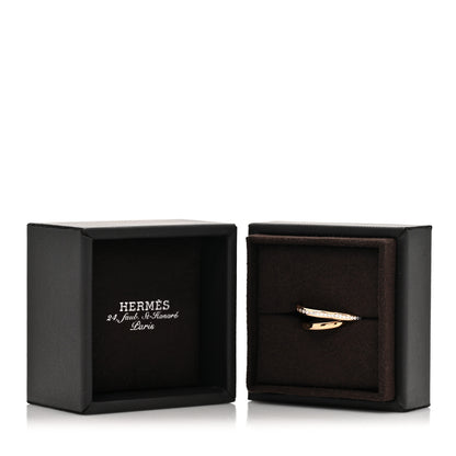 Hermes 18K Rose Gold Diamond Vertige Coeur Ring 52 6 7 of 7