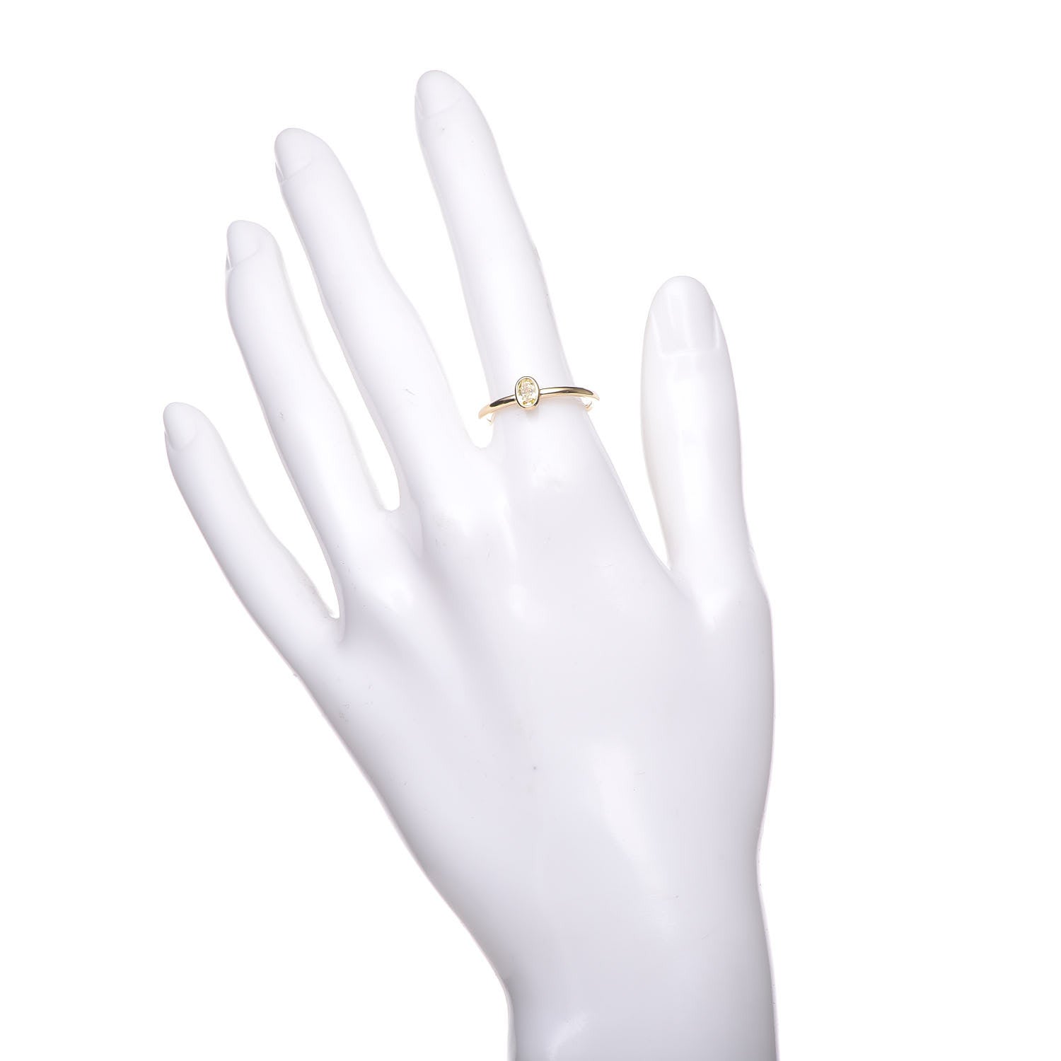 Tiffany 18K Yellow Gold .28ct Fancy Intense Yellow Diamond Bezet Oval Ring 54 7 2 of 6