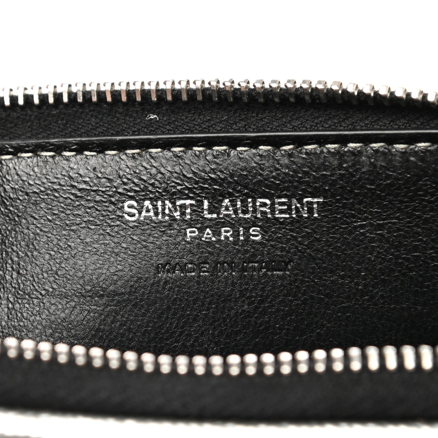 Metallic Grain De Poudre Matelasse Chevron Monogram Compact Zip Around Wallet Silver