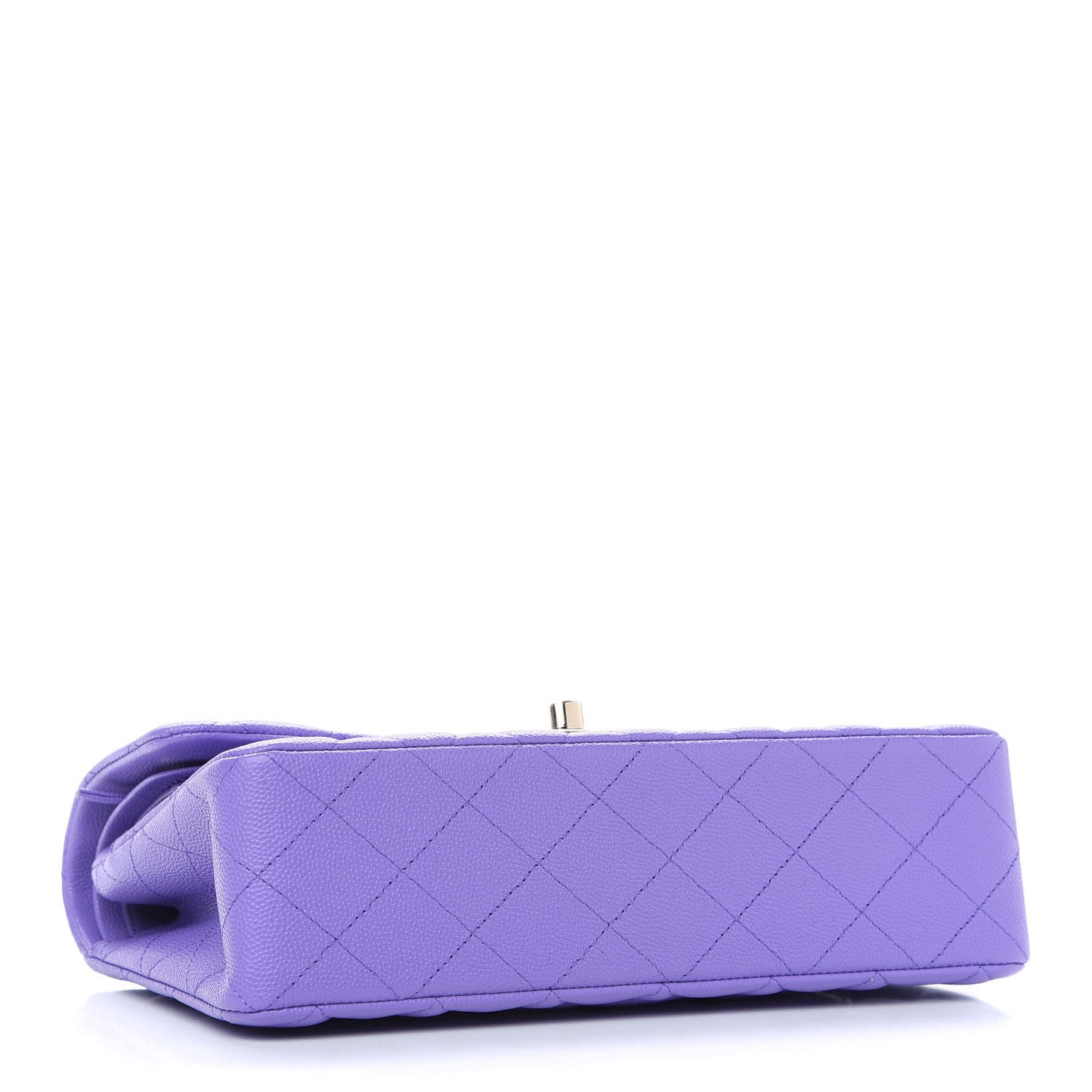 Caviar Quilted Small Double Flap Purple
