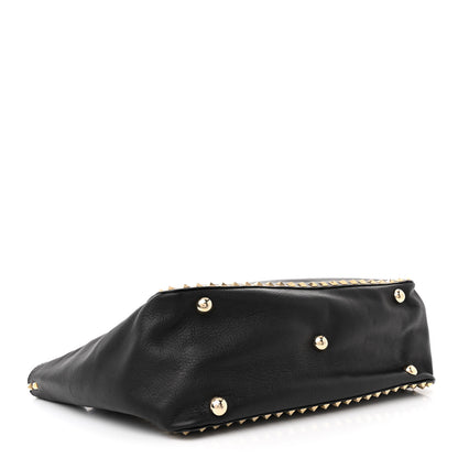 Valentino Garavani Vitello Medium Rockstud Tote Black 4 of 12