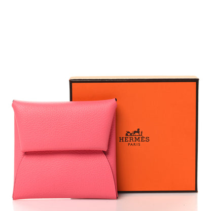 Hermes Chevre Mysore Bastia Coin Purse Rose Azalee 8 of 8