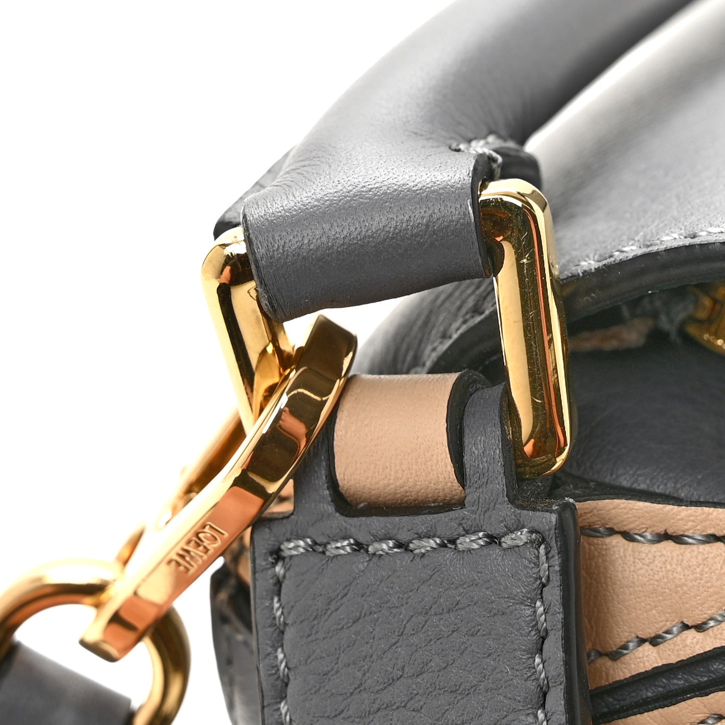Calfskin Mini Puzzle Bag Asphalt Grey Nude