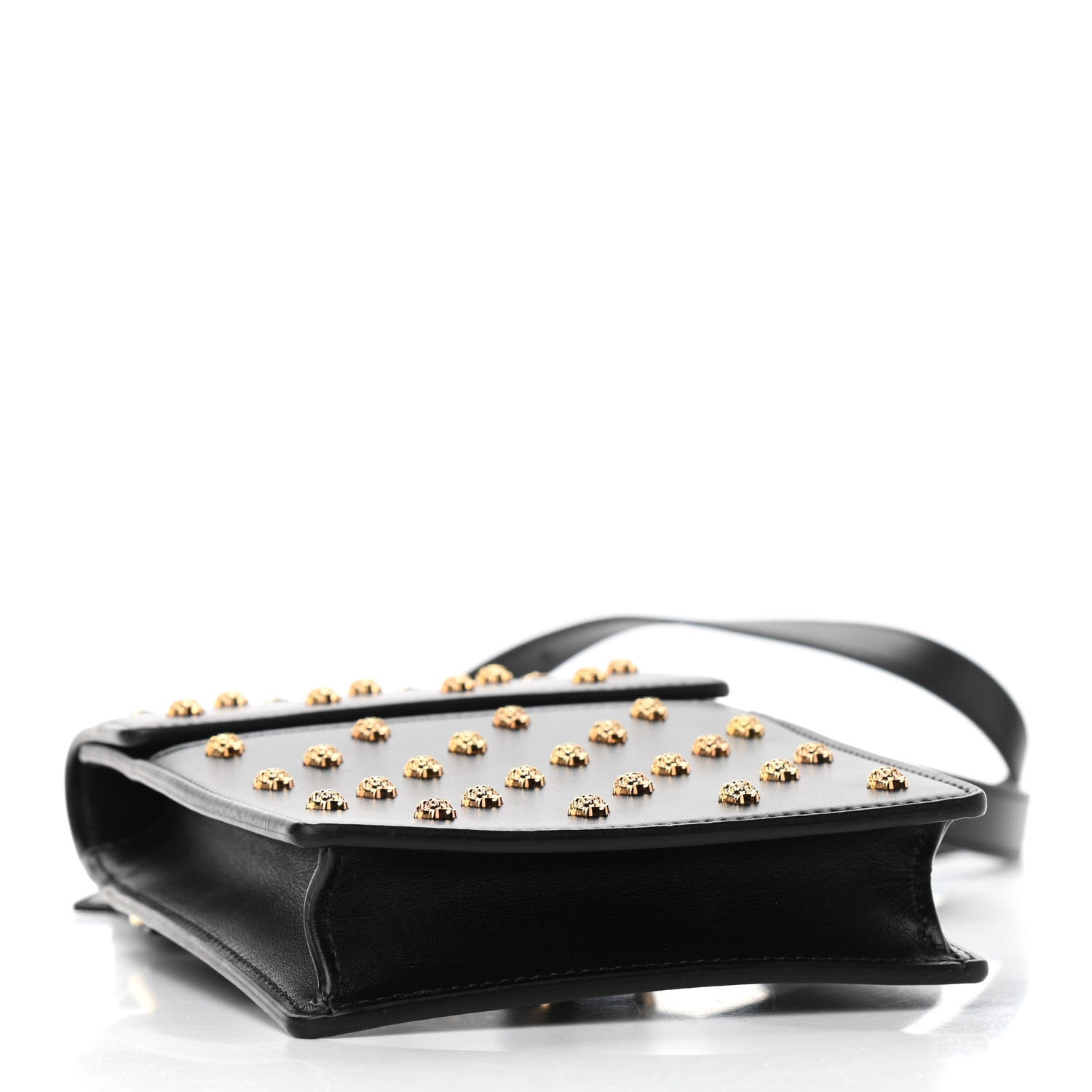 Versace Calfskin Studded Medusa Crossbody Black 4 of 10