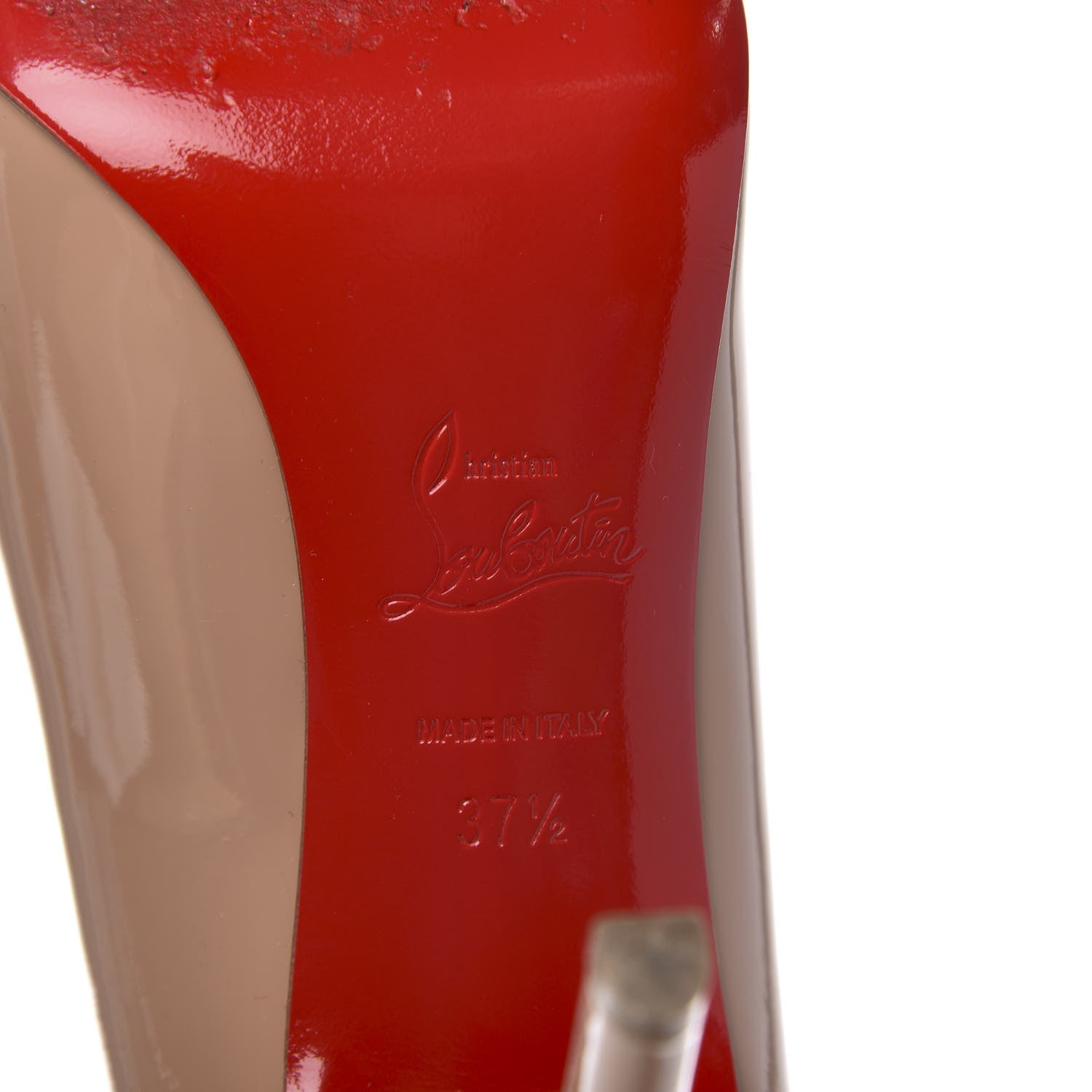 Christian Louboutin Patent Pigalle 100 Pumps 37.5 Nude 6 of 8