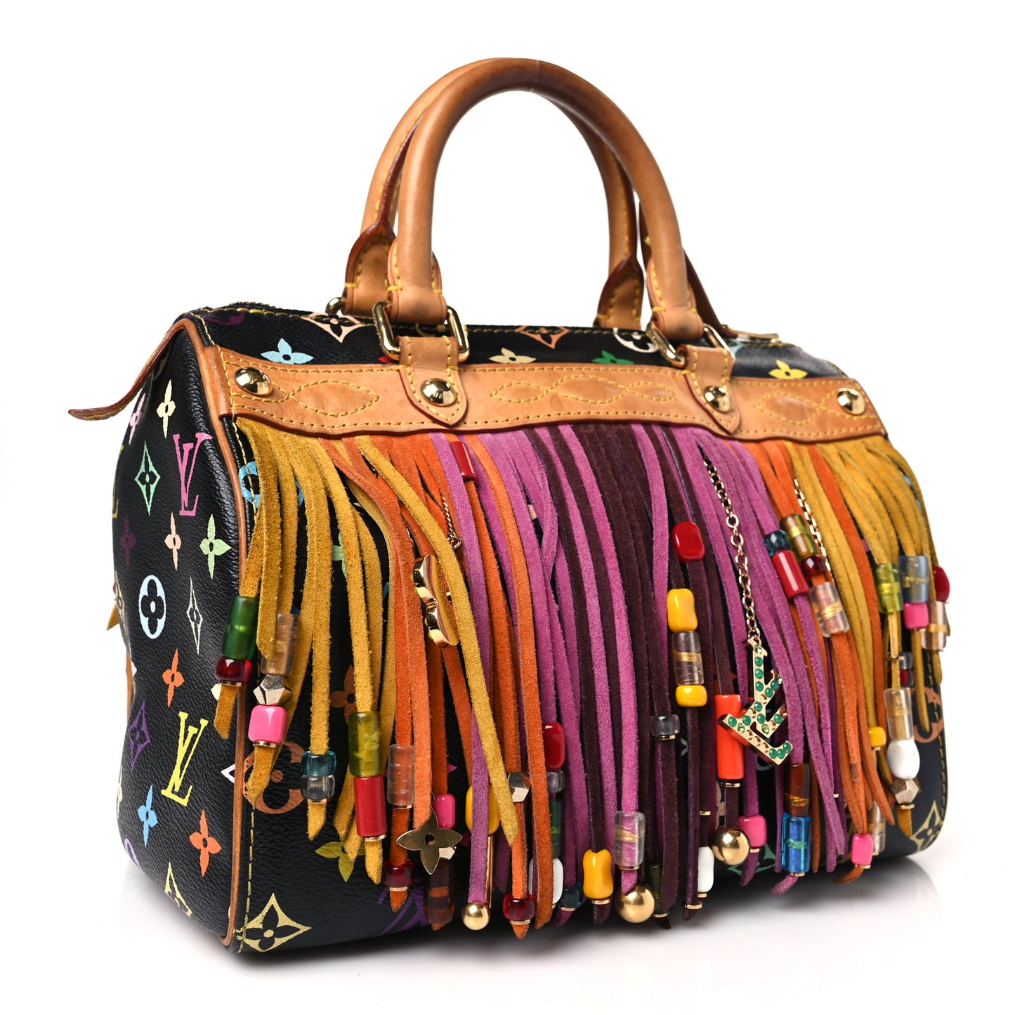 Monogram Multicolor Fringe Speedy 25 Black