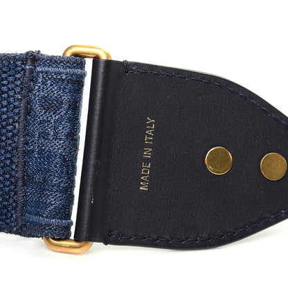 Christian Dior Oblique Denim Studded Shoulder Strap Blue 3 of 3