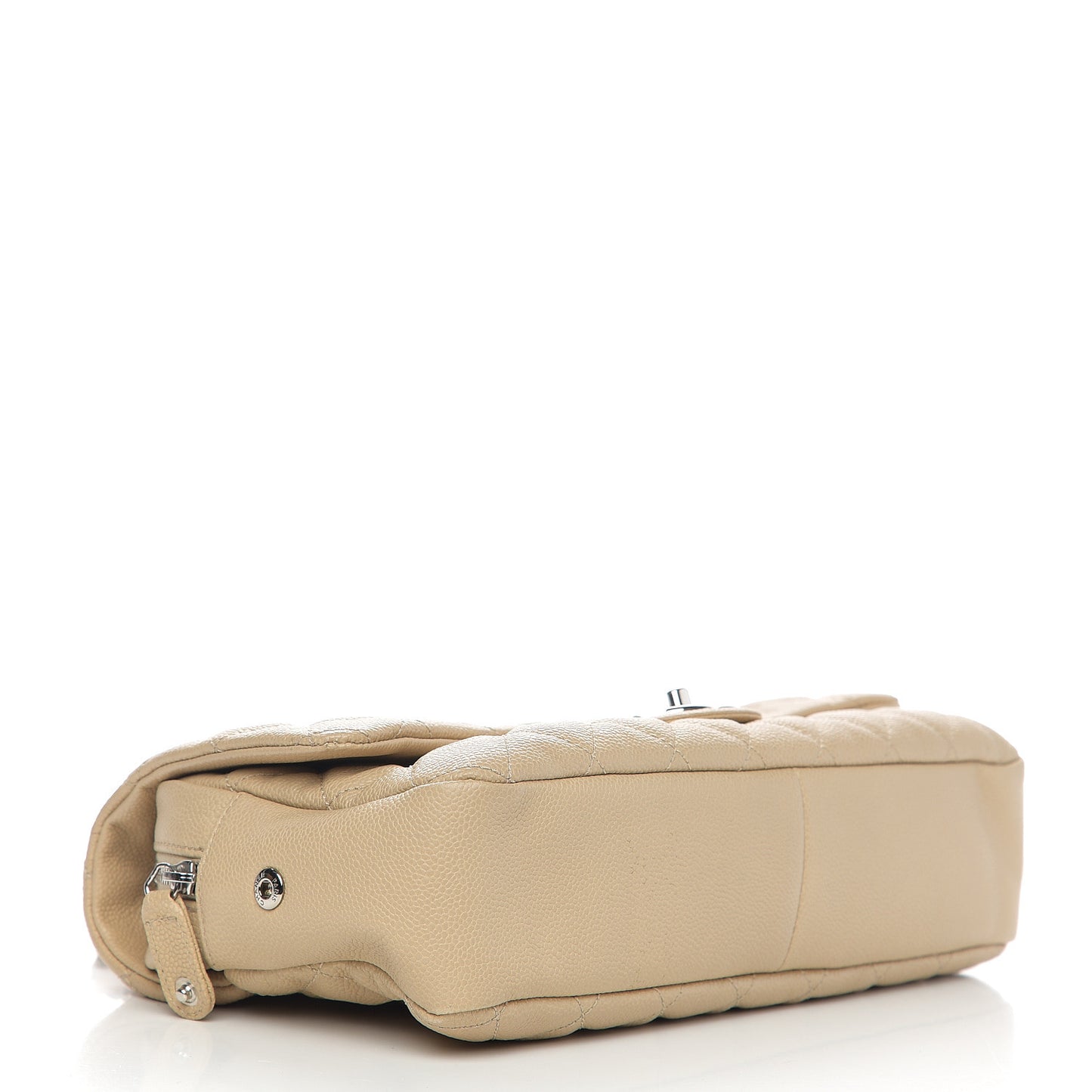 Caviar Quilted Jumbo Easy Flap Beige