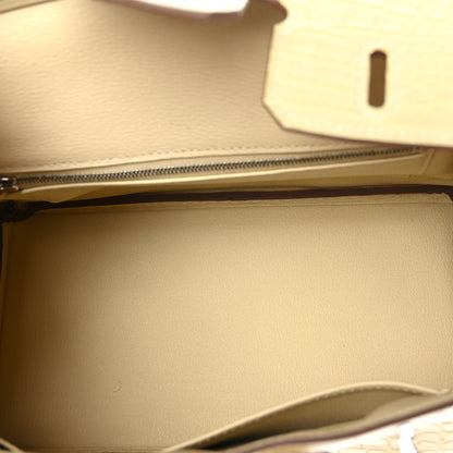 Hermes Matte Alligator Birkin 25 Vanille 5 of 12