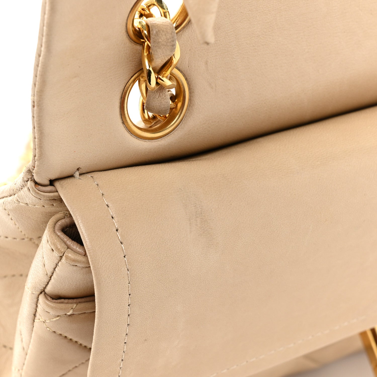 Chanel Lambskin Quilted Small Double Flap Beige 14 of 23