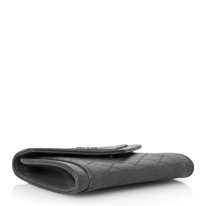 Saint Laurent Lambskin Quilted Monogram Gaby Small Envelope Wallet Fog 4 of 15