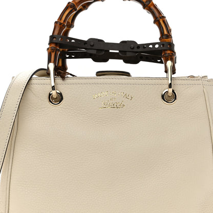 Gucci Calfskin Small Bamboo Shopper Tote White 9 of 11