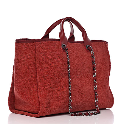 Chanel Lurex Boucle Medium Deauville Tote Red 4 of 11
