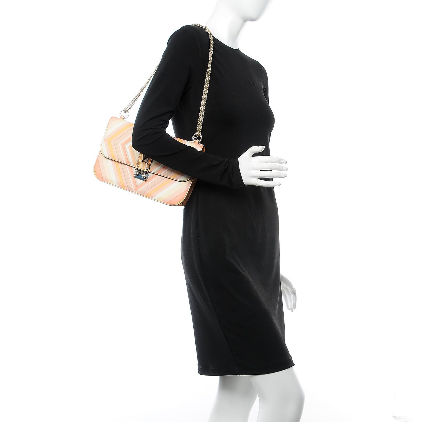 Vitello Native Couture 1975 Medium Glam Lock Rockstud Flap Mandarin Sorbet