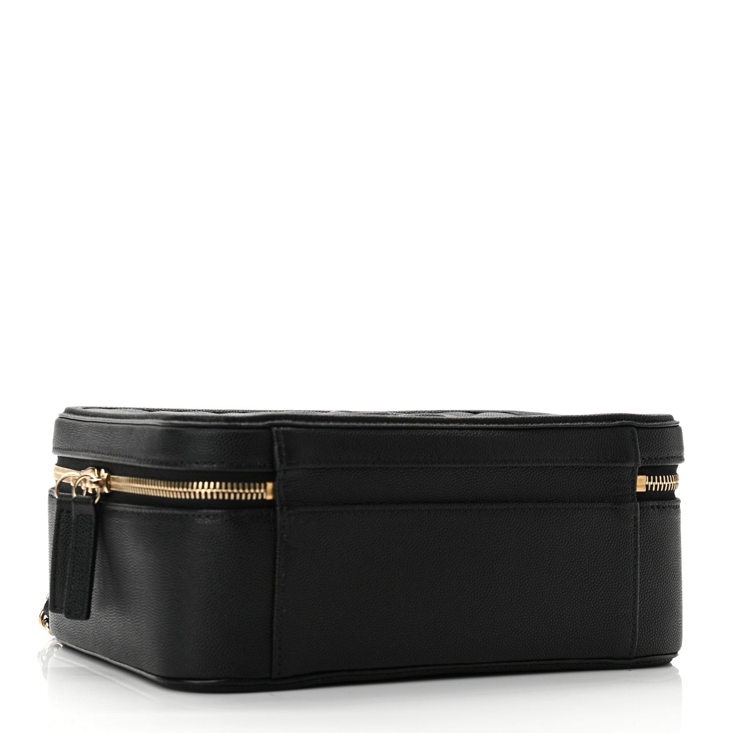 Caviar Quilted Large CC Filigree Vanity Case Black