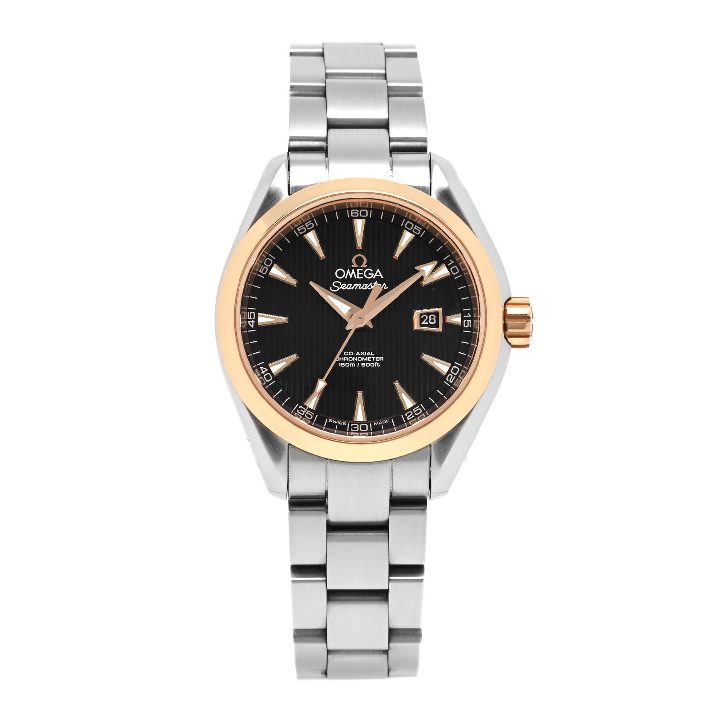 Stainless Steel 18K Yellow Gold 34mm Seamaster Aqua Terra Automatic Watch Black 231.20.34.20.01.003