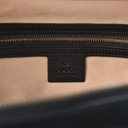 Gucci Calfskin Matelasse Sylvie Web Small GG Marmont Top Handle Shoulder Bag Black 7 of 9