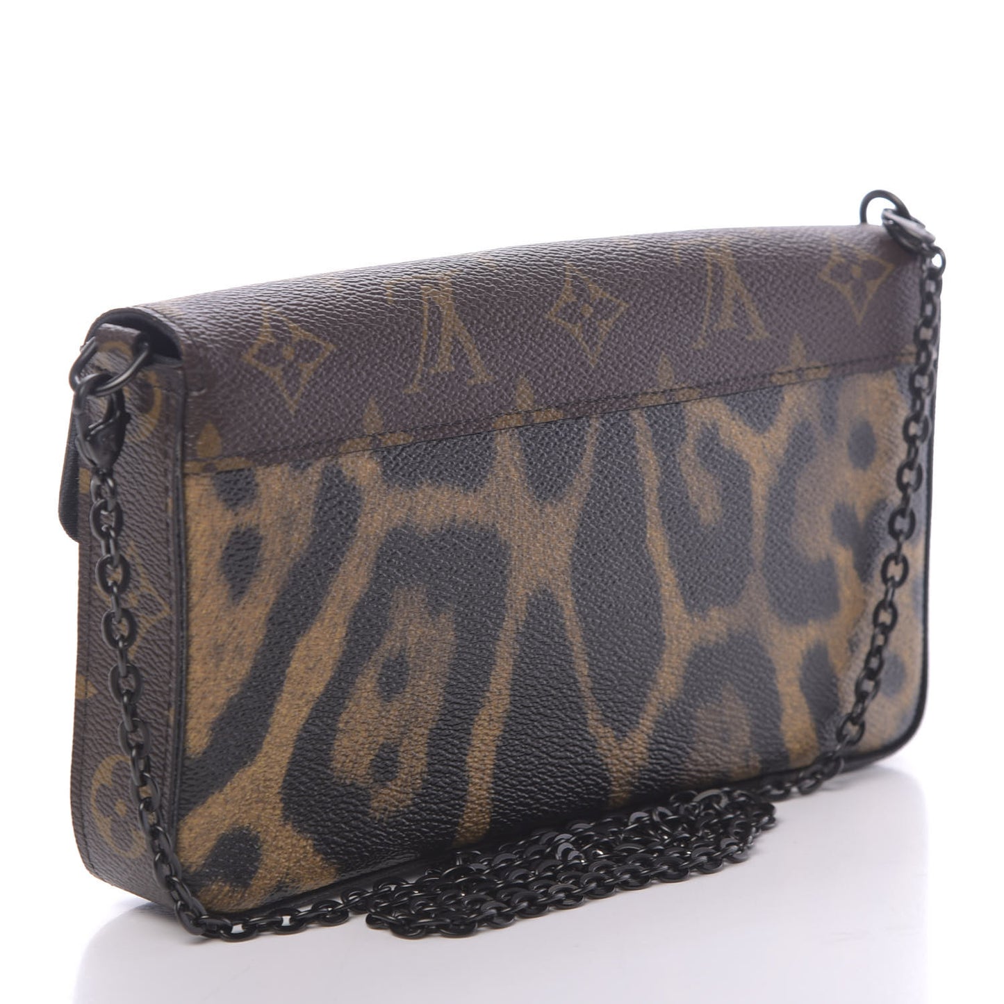 Monogram Animal Print Pochette Felicie Chain Wallet