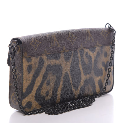 Louis Vuitton Monogram Animal Print Pochette Felicie Chain Wallet 3 of 9
