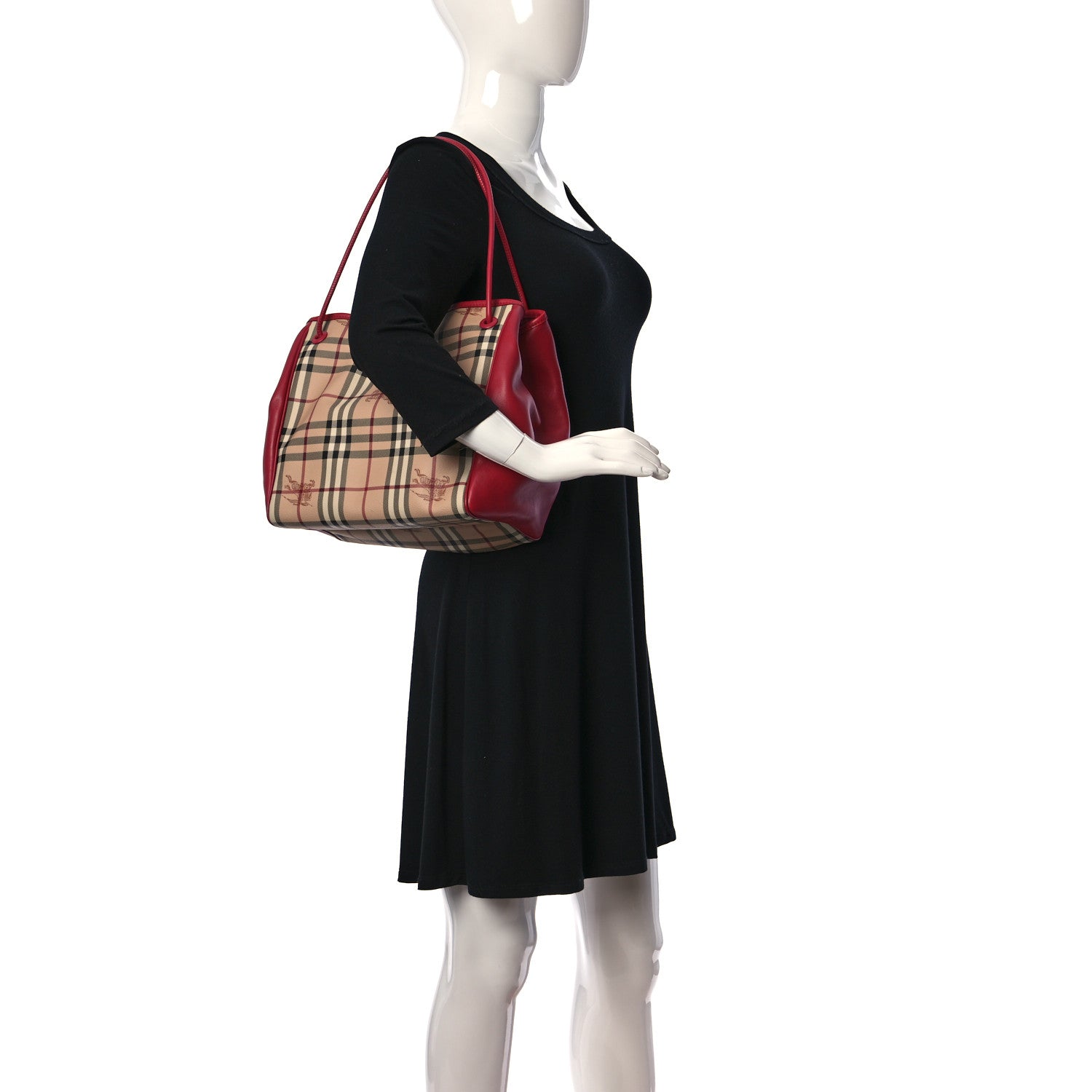 Burberry Haymarket Check Small Knots Canterbury Tote Pink 3 of 13