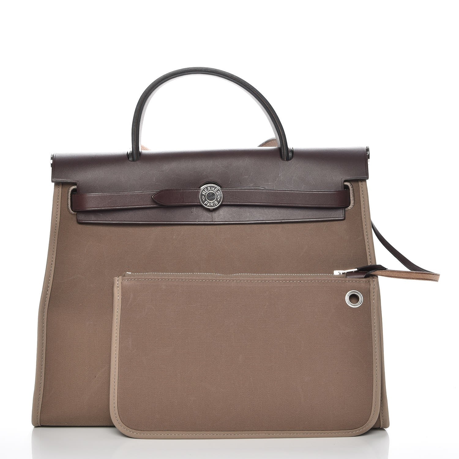 Hermes Vache Hunter Toile Herbag Zip 31 PM Etoupe Ebene 4 of 10