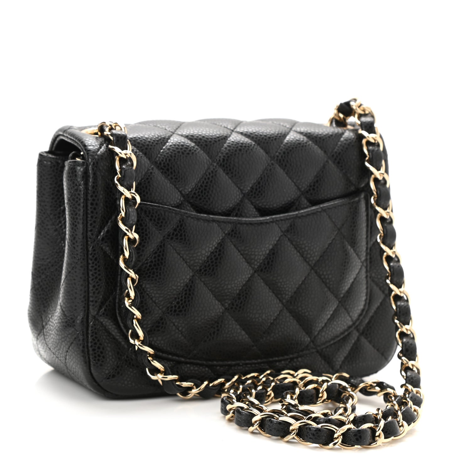 Caviar Quilted Mini Square Flap Black