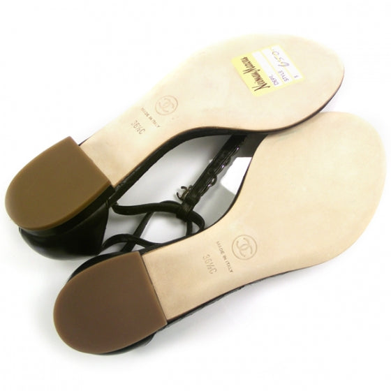 Quilted Thong Sandals Black 36.5 C