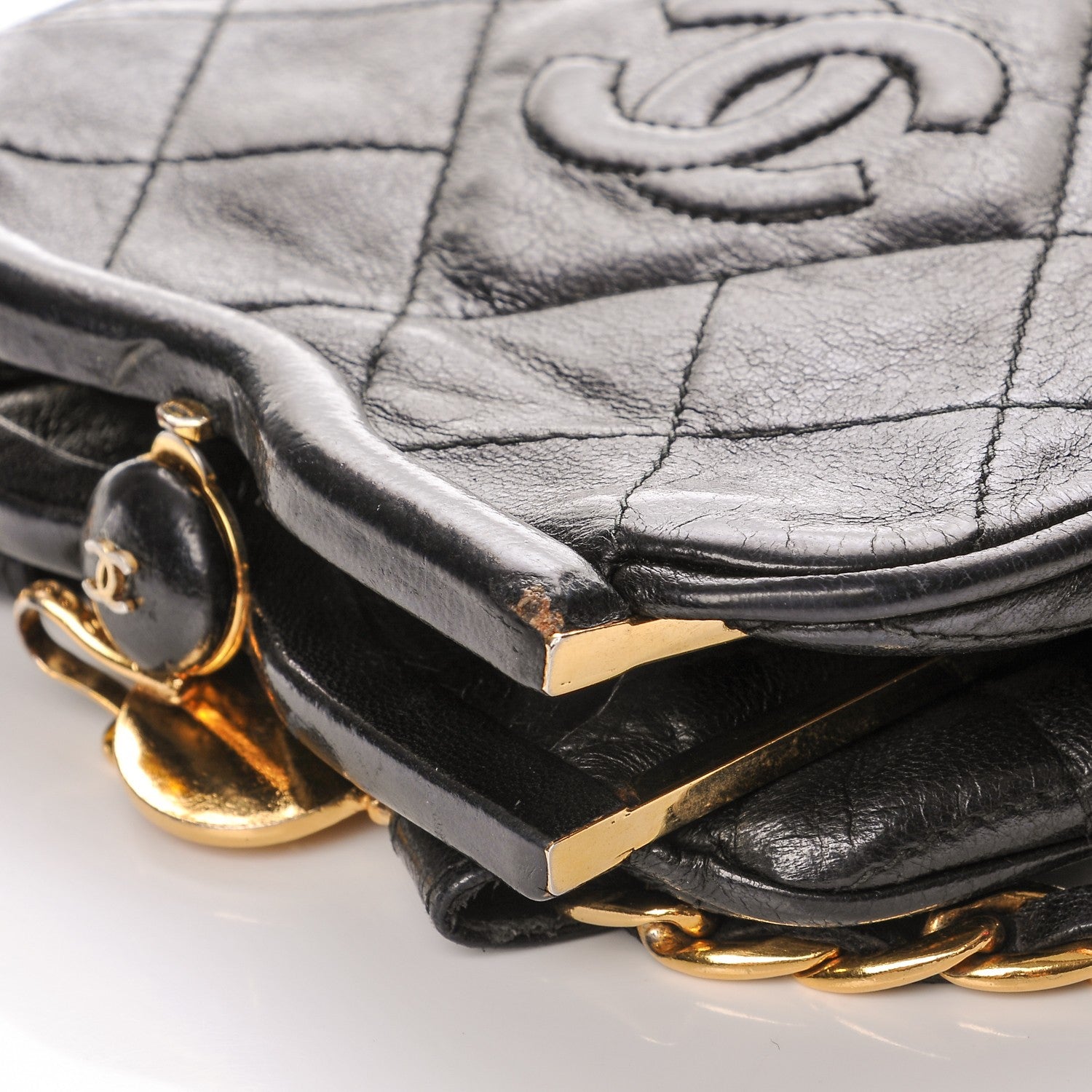 Chanel Lambskin Framed Waist Chain Belt Bag Black 8 of 9