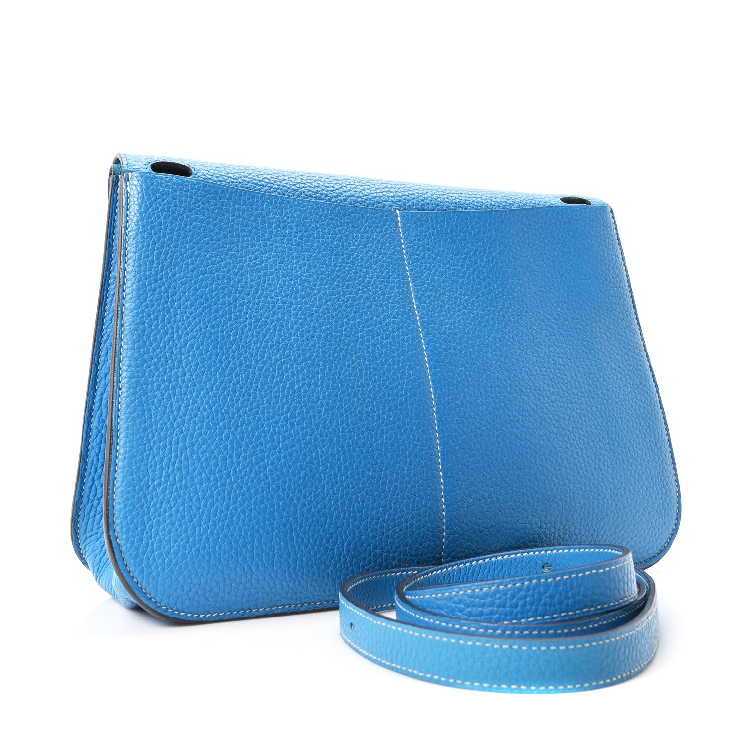 Hermes Taurillon Clemence Halzan 31 GM Bleu Zanzibar 3 of 11
