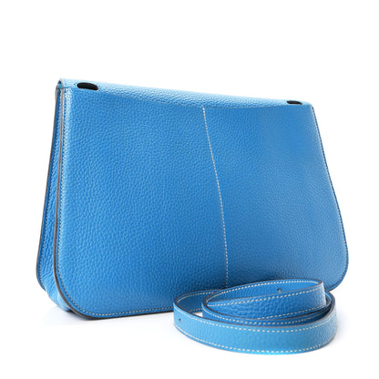 Hermes Taurillon Clemence Halzan 31 GM Bleu Zanzibar 3 of 11