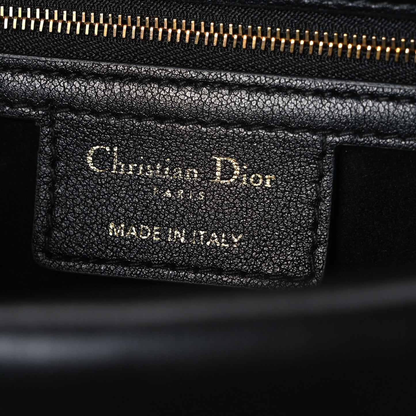 Calfskin Cannage Small Dior Jolie Top Handle Black
