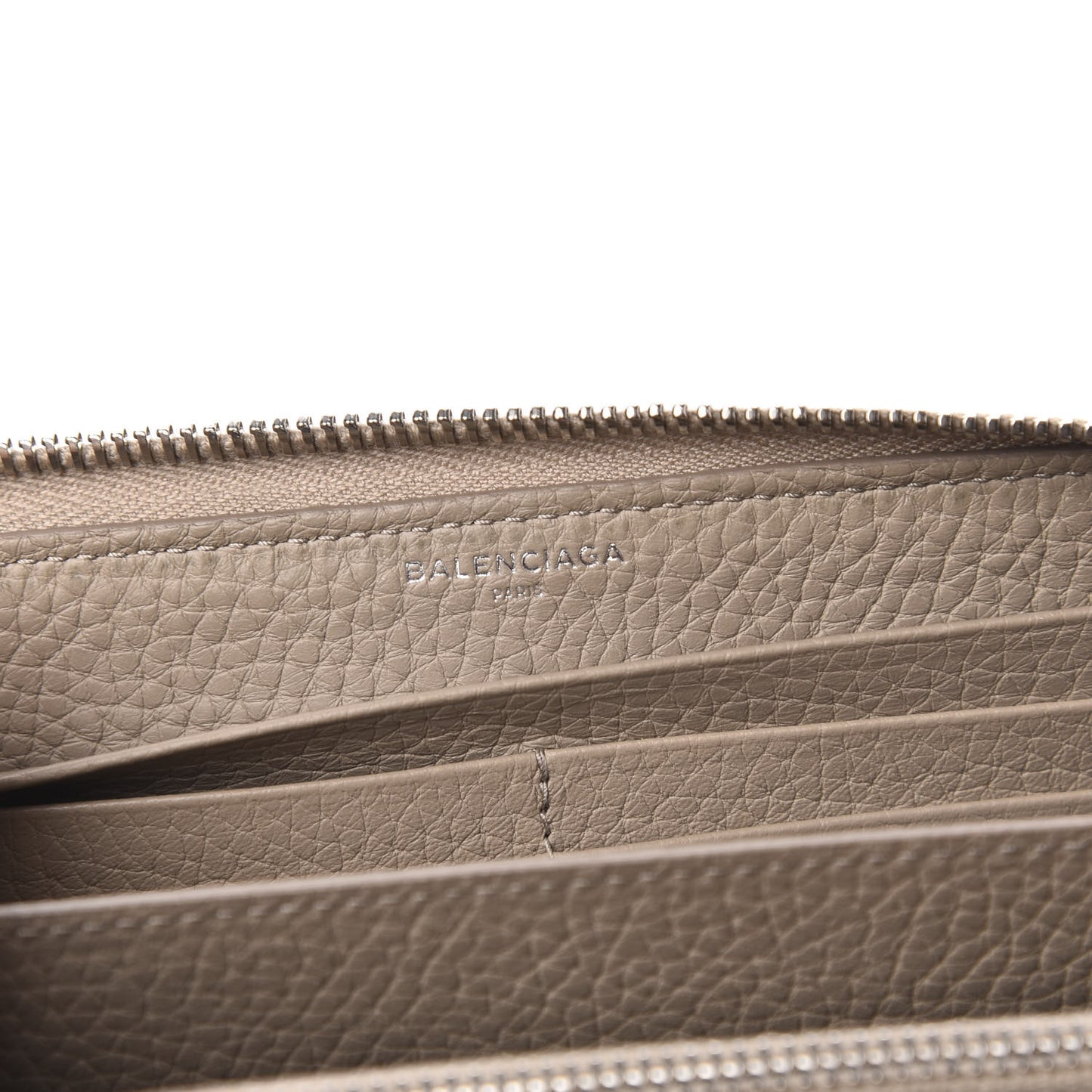 Veau Grana Perforated Blackout Hardware Continental Zip Around Wallet Gris Cendre