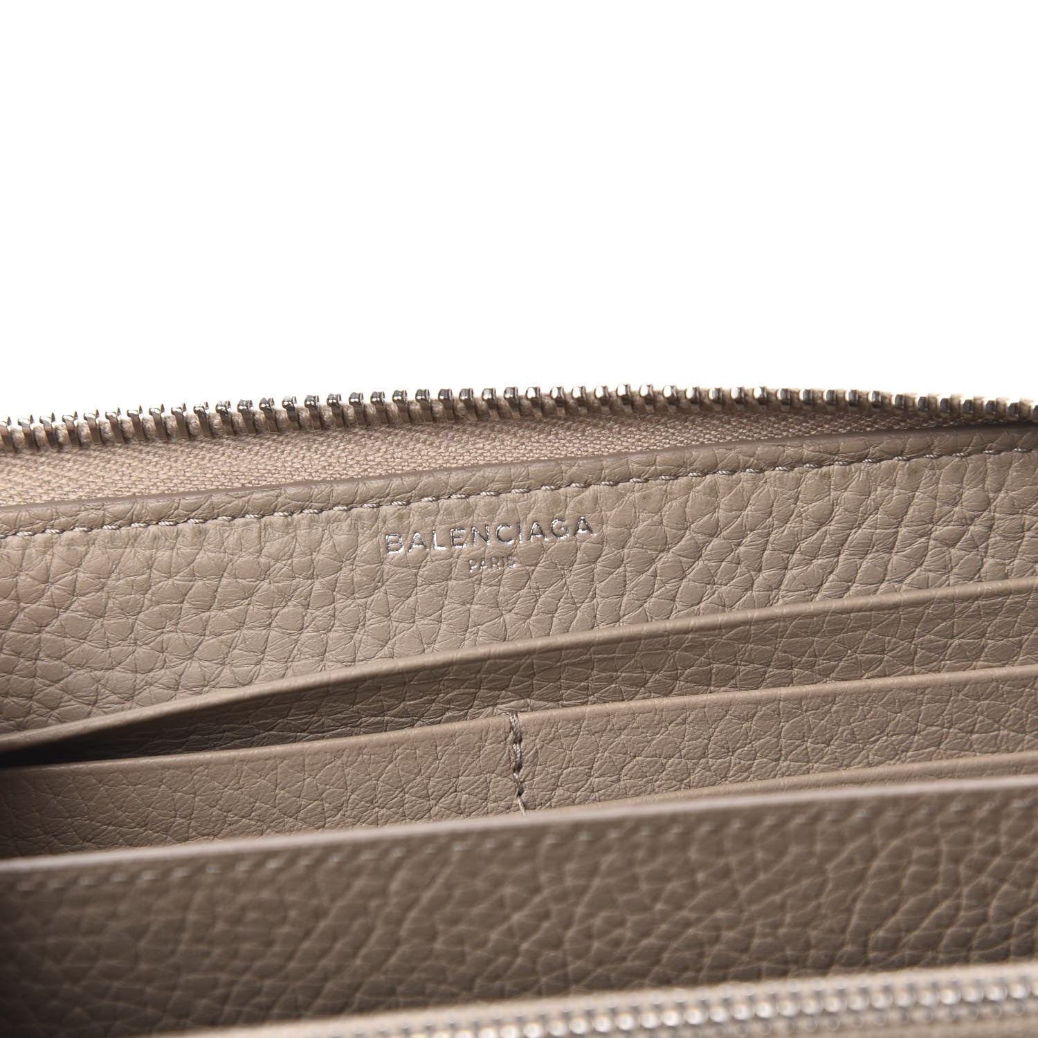 Balenciaga Veau Grana Perforated Blackout Hardware Continental Zip Around Wallet Gris Cendre 6 of 8
