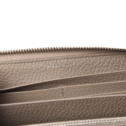 Balenciaga Veau Grana Perforated Blackout Hardware Continental Zip Around Wallet Gris Cendre 6 of 8