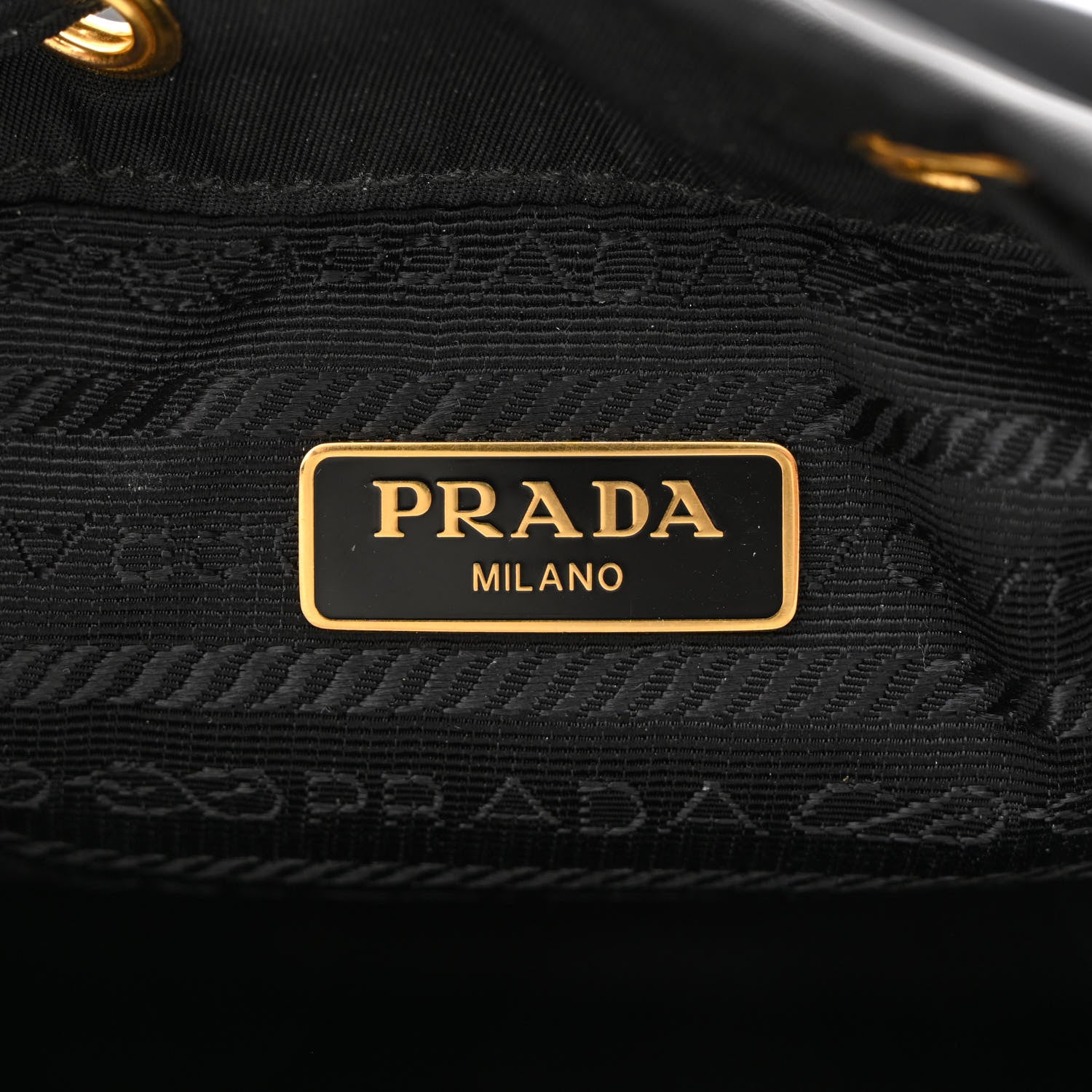Prada Saffiano Tessuto Nylon Mini Bucket Crossbody Bag Black 7 of 12
