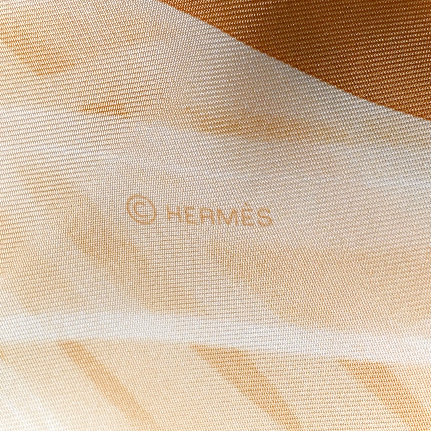 Hermes Silk Please Check In Scarf 90 Jaune D'Or Camel 4 of 5