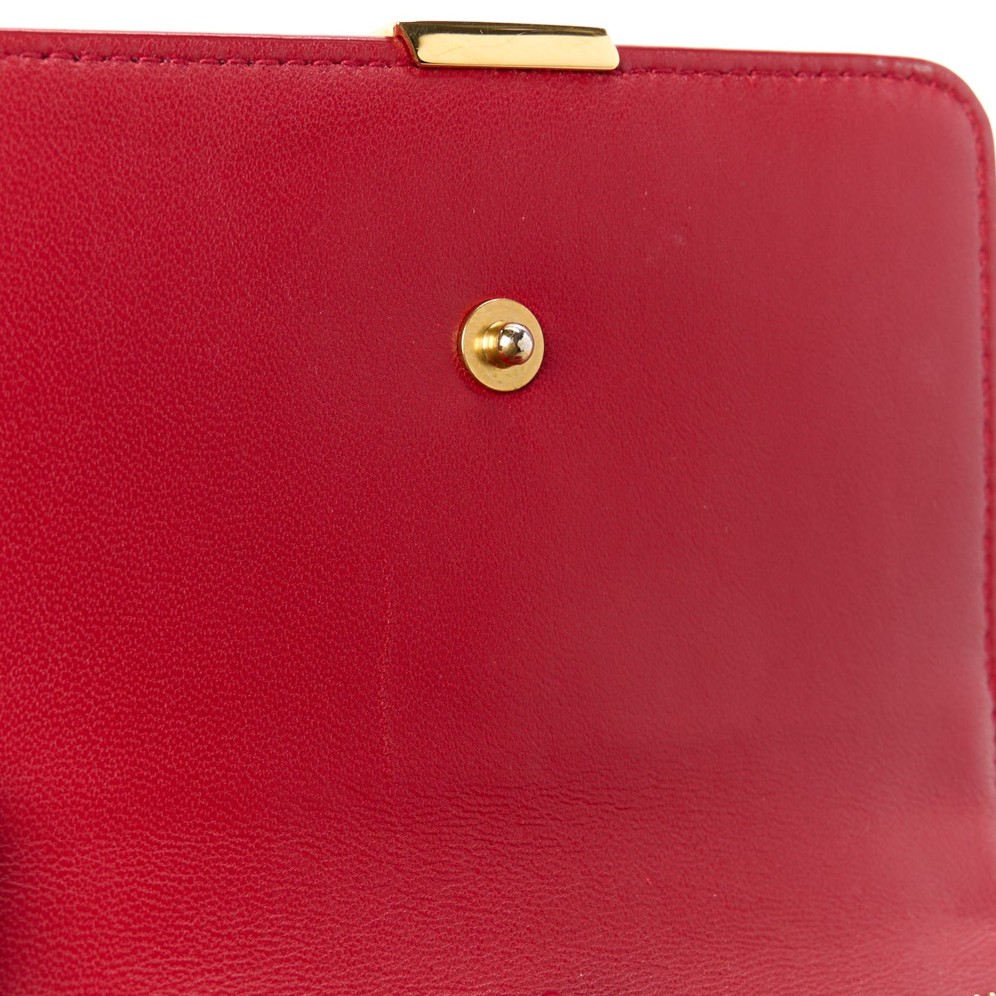 Lambskin Matelasse Monogram Vicky Tri-Fold Wallet Black